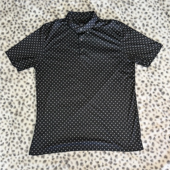 Greg Norman Collection Other - Greg Norman Polo Shirt Men’s XL Black Geometric Print Performance Golf Shirt